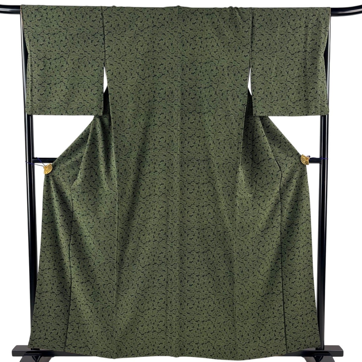 【美品】 小紋 身丈159.5cm 裄丈67cm 正絹 秀品 【中古】 美品】 小紋 身丈159.5cm 裄丈67cm M 単衣 落款あり 横縞 灰紫 正絹 秀