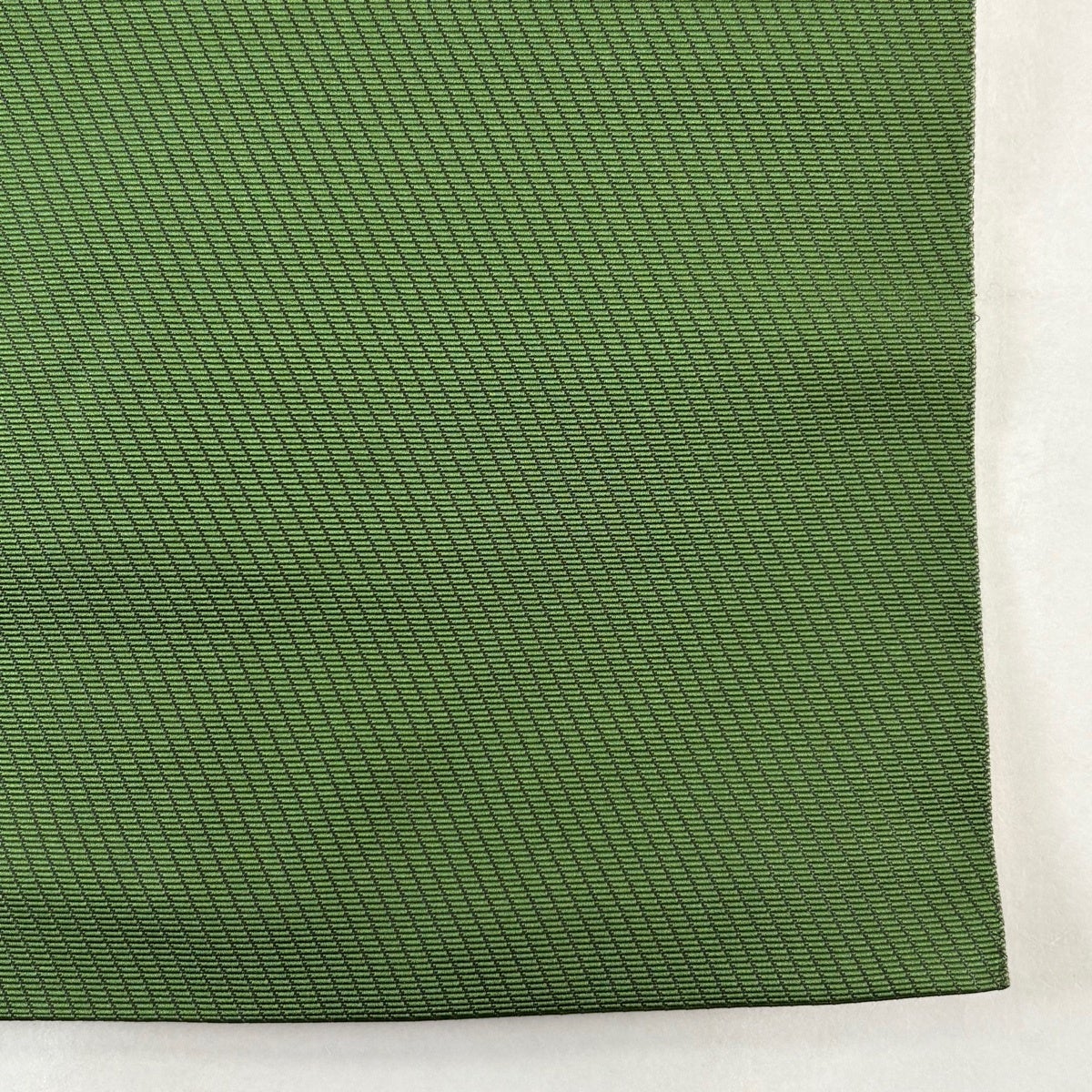 パ*ダ様 中屋万年筆　セルロイド　松葉(緑) 名古屋帯 逸品 八寸名古屋帯 松葉仕立て ホルン 音符 緑 正絹｜中古