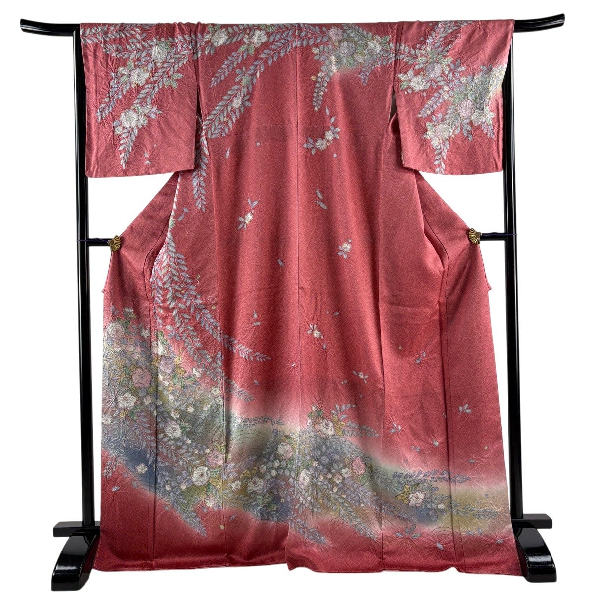 30%OFF 袋帯 名品 辻が花 幾何学模様 金通し サーモンピンク お太鼓柄