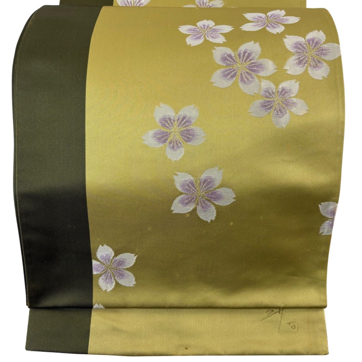 美品】 袋帯 逸品 辻村ジュサブロー 落款あり うさぎ 花びら 黒 六通