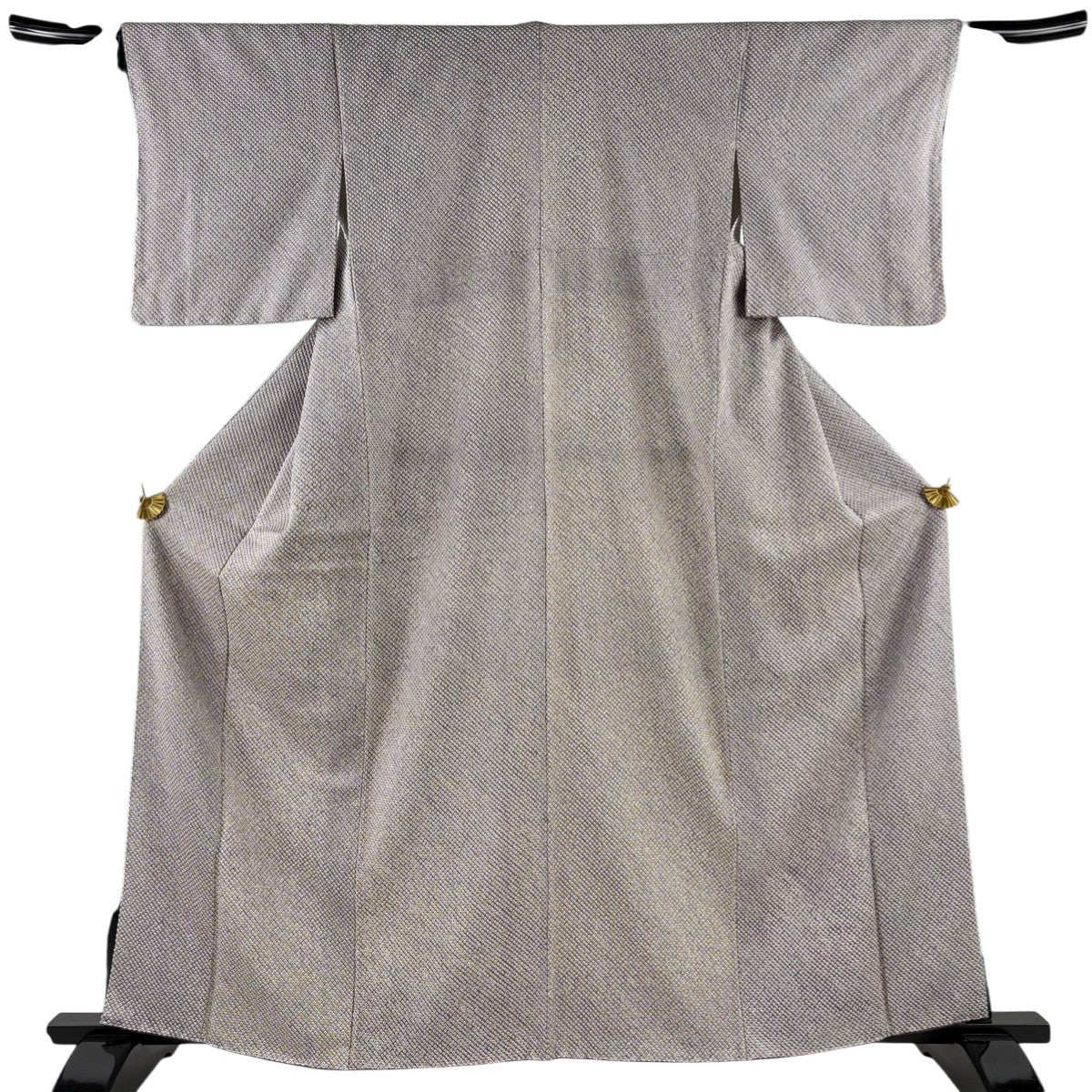 小紋 美品 名品 身丈165cm 裄丈67cm 正絹 【中古】 小紋 身丈165.5cm 裄丈67cm M 袷 草花 ぼかし 墨色 正絹 秀品｜中古