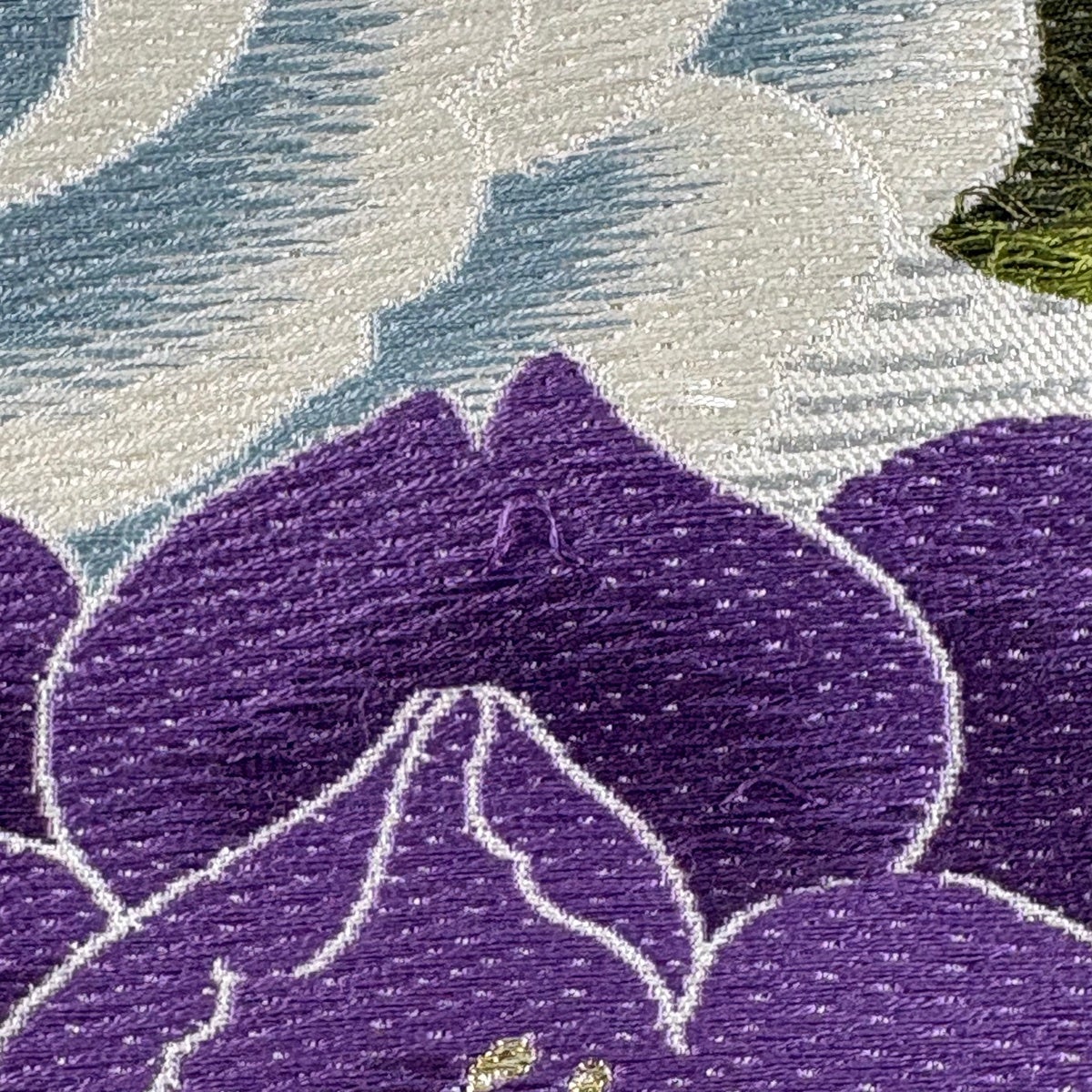 袋帯 秀品 草花 銀糸 箔 灰白 六通 正絹｜中古・古着・リサイクル着物
