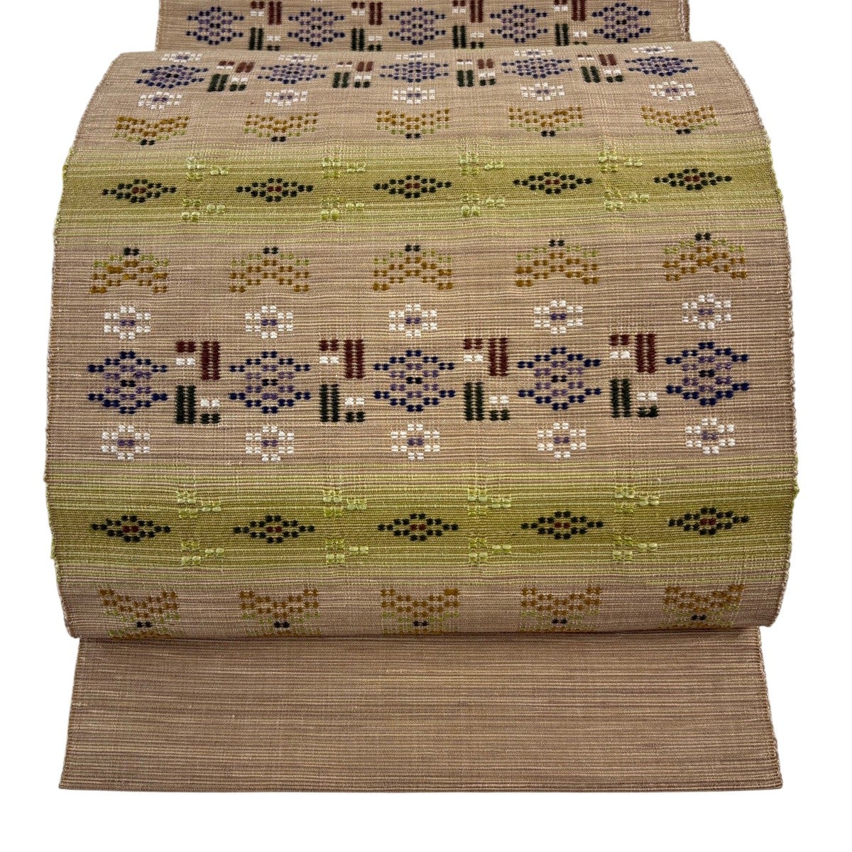 美品】 名古屋帯 逸品 証紙あり 松葉仕立て 八寸名古屋帯 南風原花織