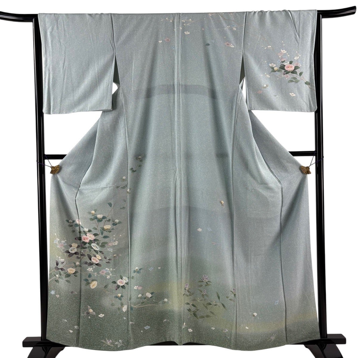 振袖 身丈160.5cm 裄丈63.5cm S 袷 蝶 草花 金銀彩 ぼかし 赤 正絹 秀