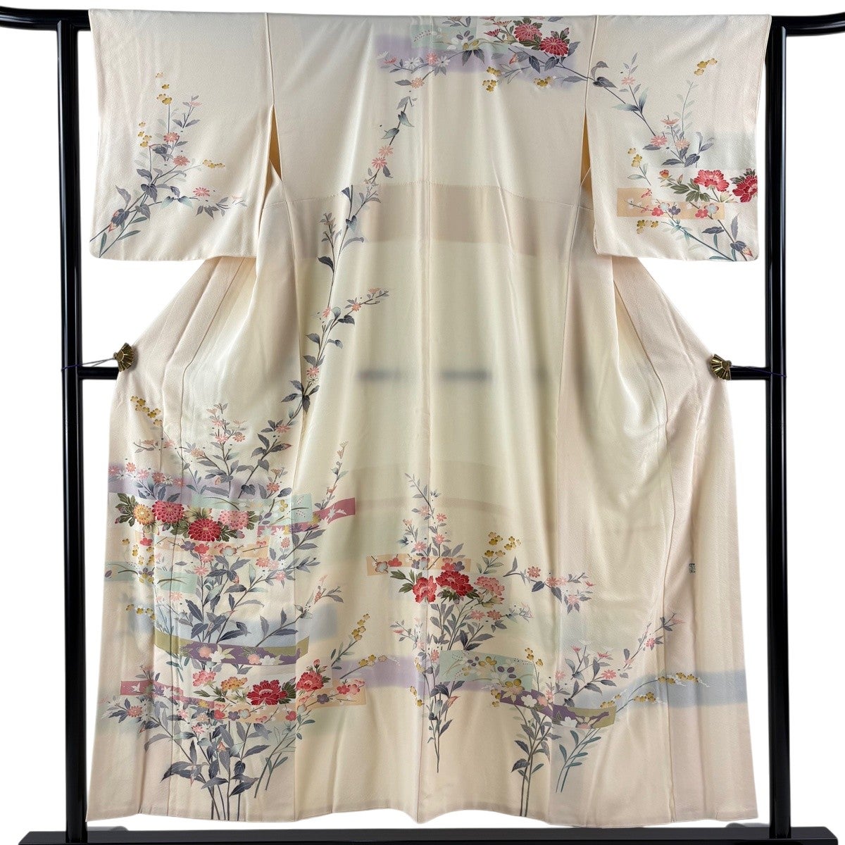訪問着 身丈158.5cm 裄丈62.5cm S 袷 落款あり 草花 紫陽花 ぼかし