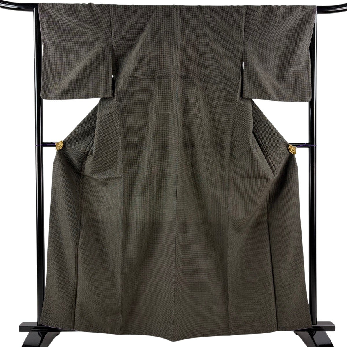 美品　縮緬小紋　丈162.5 裄67.5 美品】 小紋 身丈162cm 裄丈67.5cm L 袷 さんび 洗える着物 縦縞