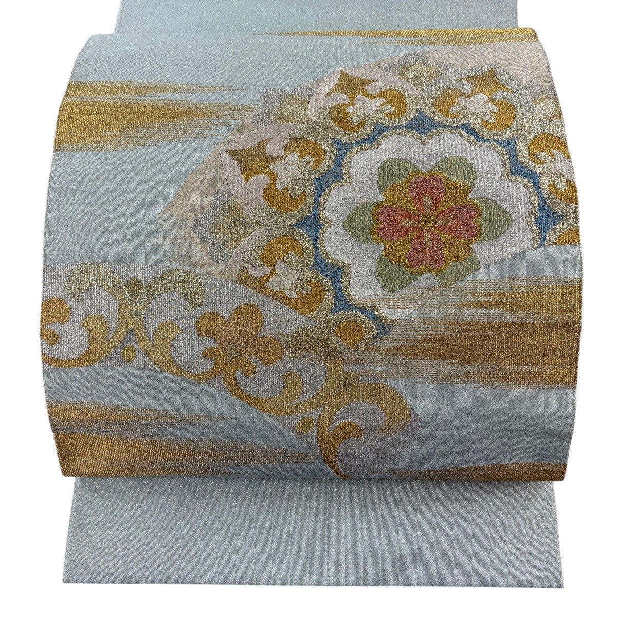 袋帯 秀品 若松 華文 金糸 箔 薄小豆 お太鼓柄 正絹｜中古・古着