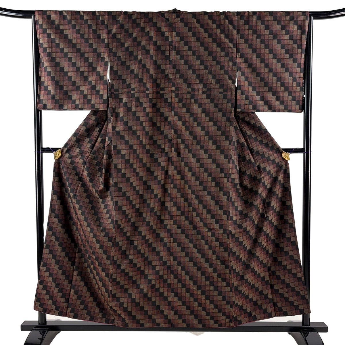紬 身丈165cm 裄丈63cm S 単衣 草花 絣 クリーム 正絹 秀品｜中古