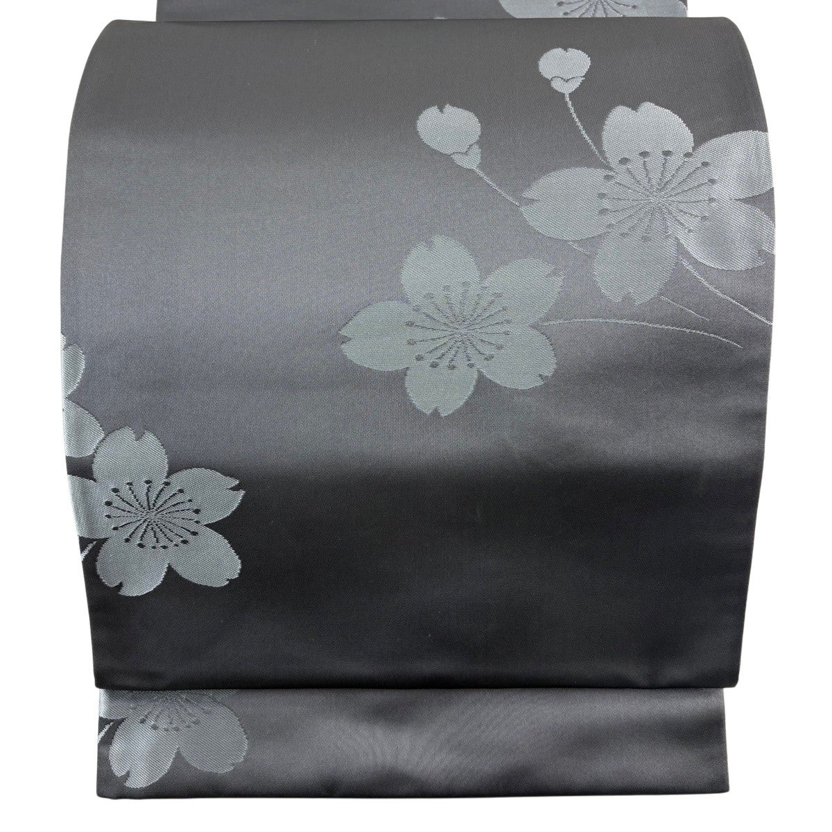 美品】 袋帯 秀品 鳥 若松 金銀糸 箔 黒灰 六通 正絹｜中古・古着