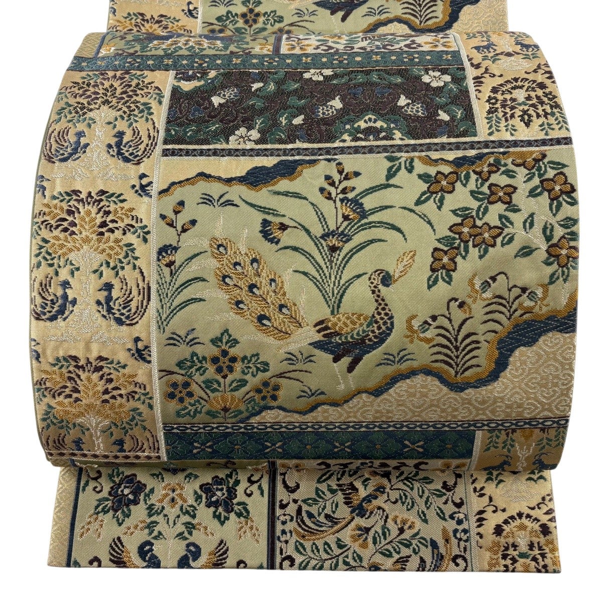 30%OFF 袋帯 秀品 華文 花唐草 金糸 箔 金色 六通 正絹 K30｜中古