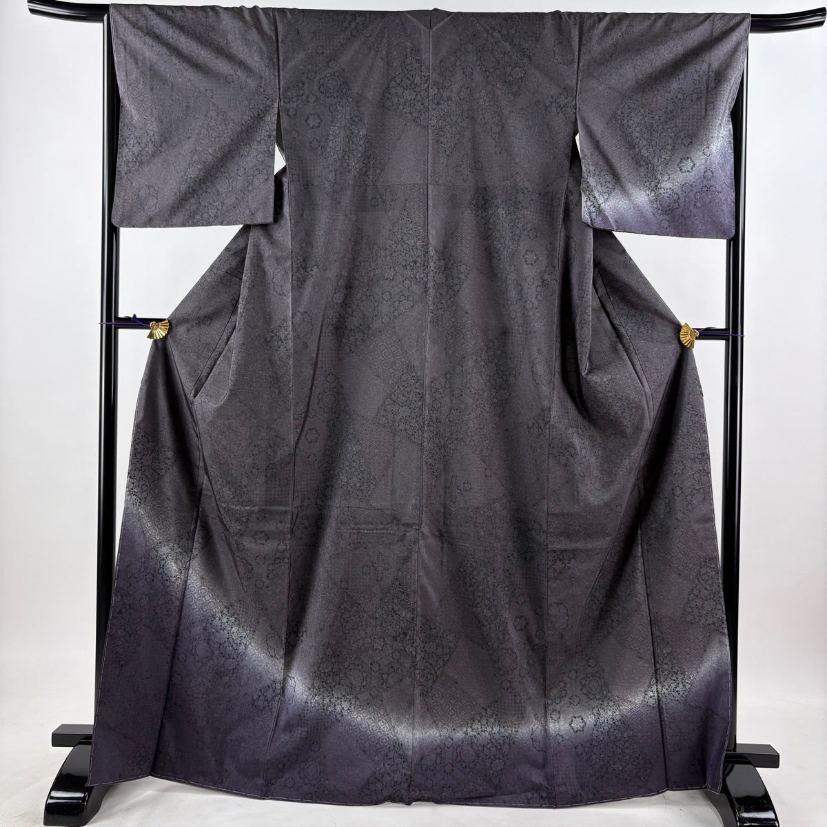 美品】 付下げ 身丈168.5cm 裄丈66cm M 袷 袋帯セット 大島紬地 証紙