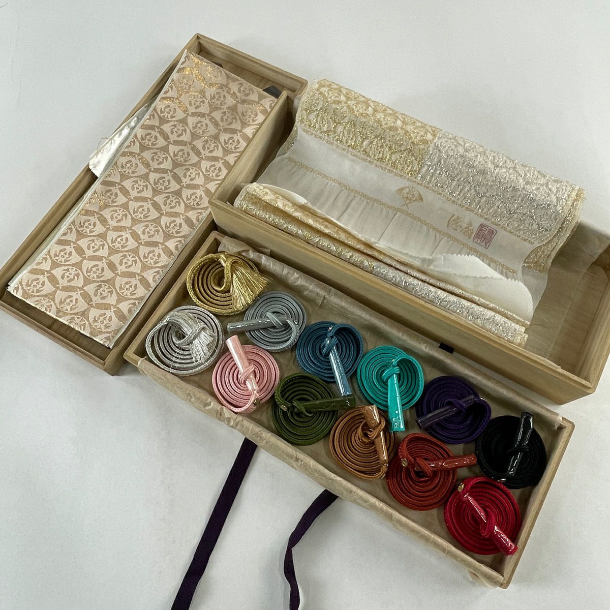 高級和装小物　新品 帯締め 美品 逸品 落款あり 和装小物 藤林徳扇 「華」 小物セット