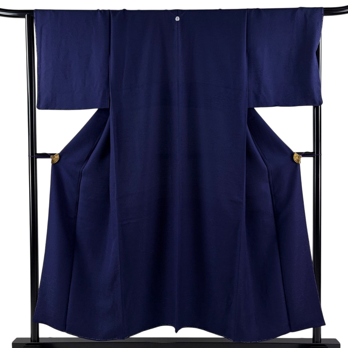 美品】 色無地 身丈152cm 裄丈66cm M 袷 地紋 青紫 正絹 秀品 一つ紋