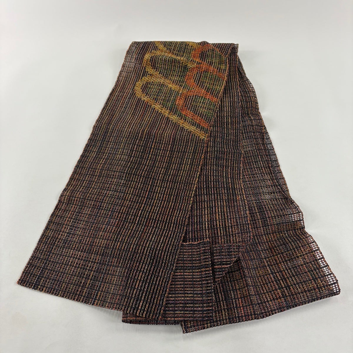 名古屋帯 秀品 夏帯 松葉仕立て 八寸名古屋帯 トンネル仕立て 幾何学