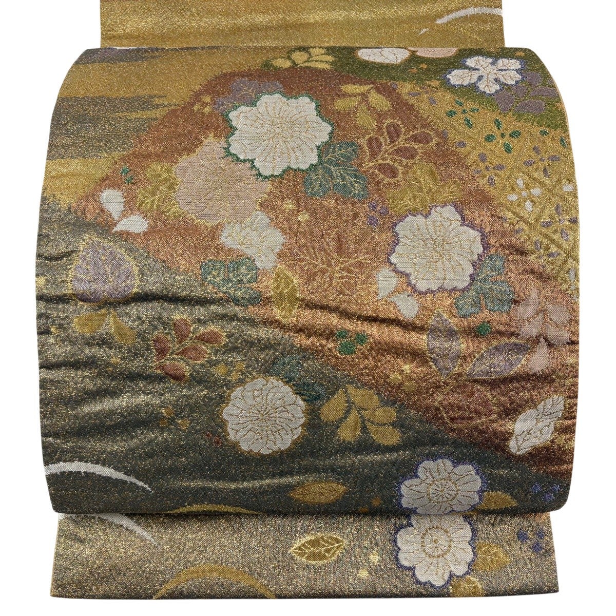 袋帯 秀品 縞 菱 金糸 金色 お太鼓柄 正絹｜中古・古着・リサイクル 