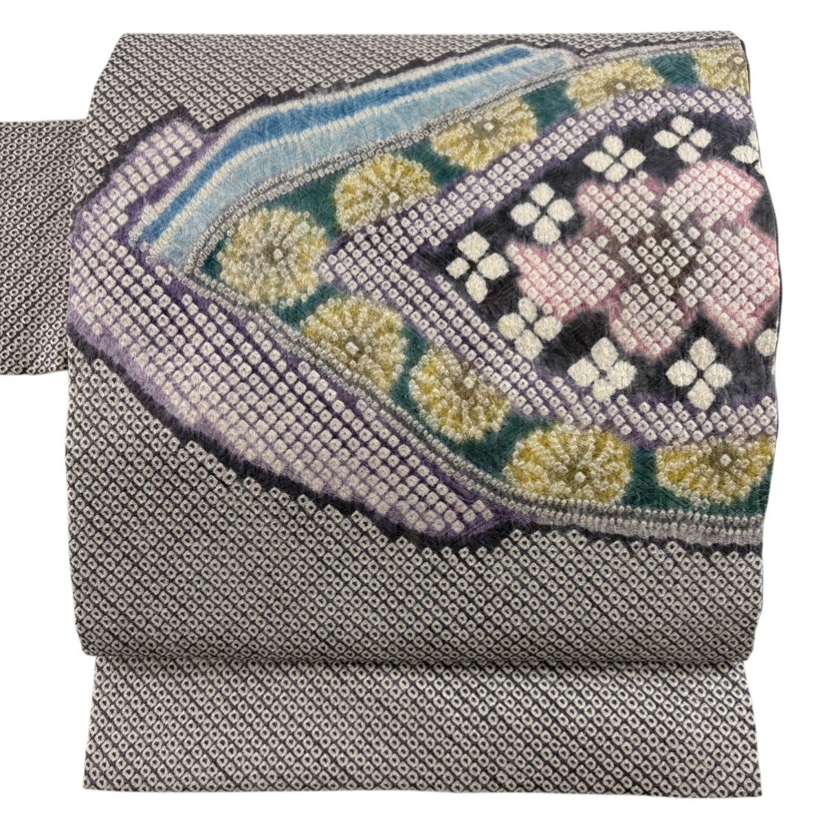 名古屋帯 逸品 正絹 【中古】 40%OFF 名古屋帯 逸品 落款あり 鳥獣戯画 縮緬 薄緑 正絹 K30｜中古