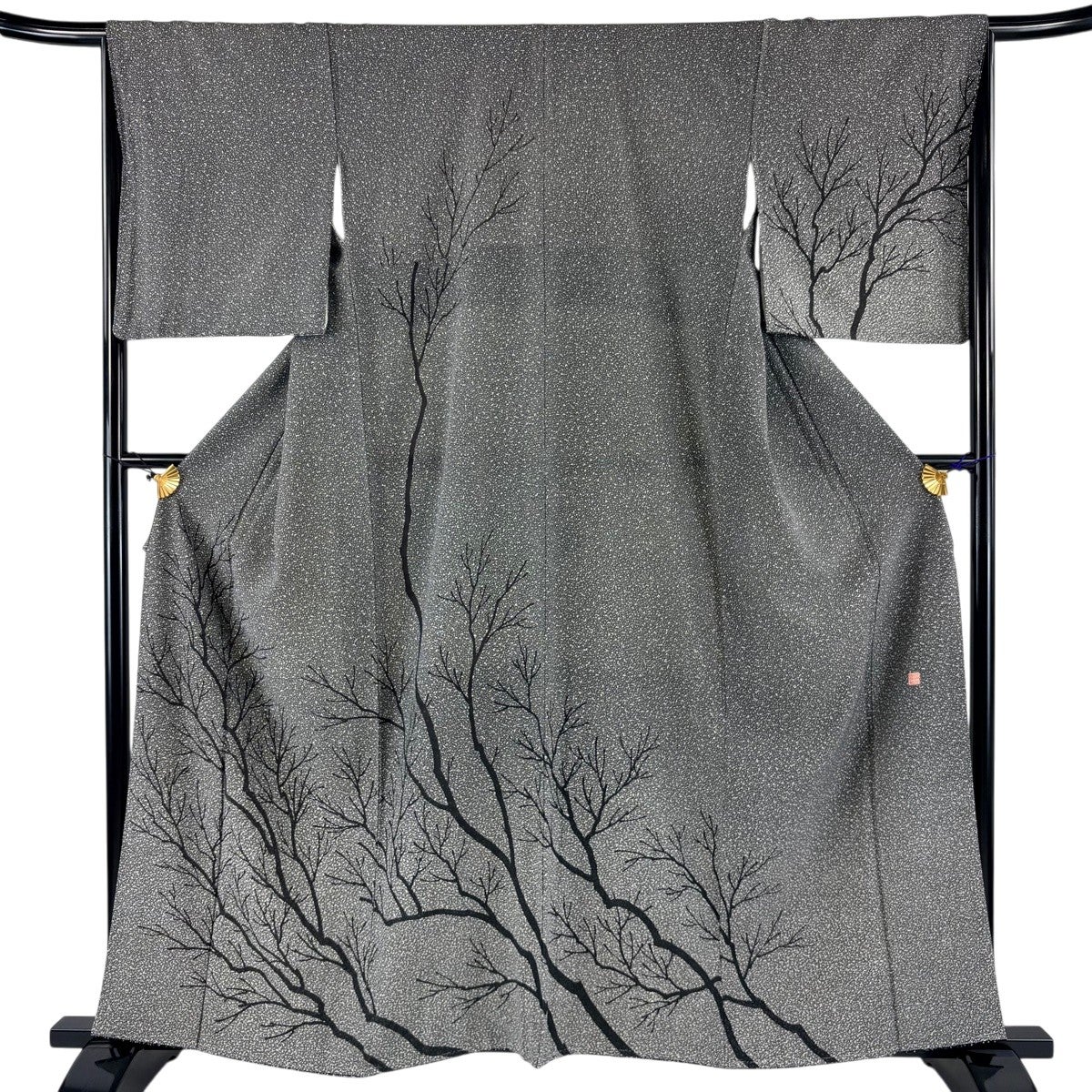 美品】 訪問着 身丈165.5cm 裄丈67cm M 袷 菊 有職文様 金彩 染め分け