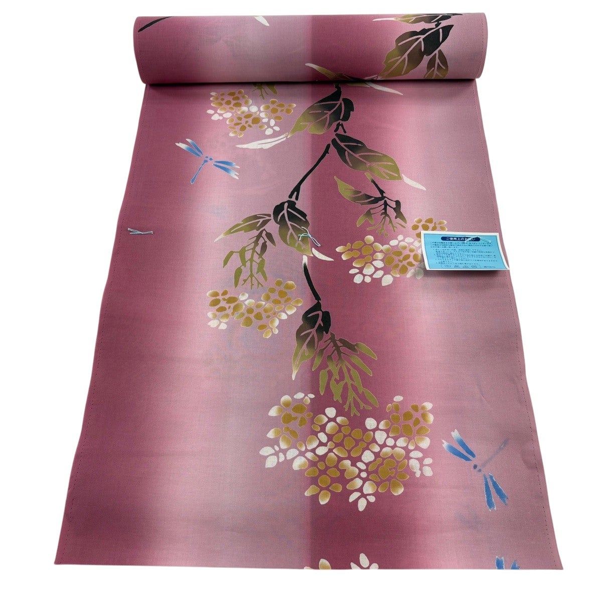 反物 優品 浴衣 Kansai 山本寛斎 枝花 蜻蛉 ぼかし ピンク 綿｜中古
