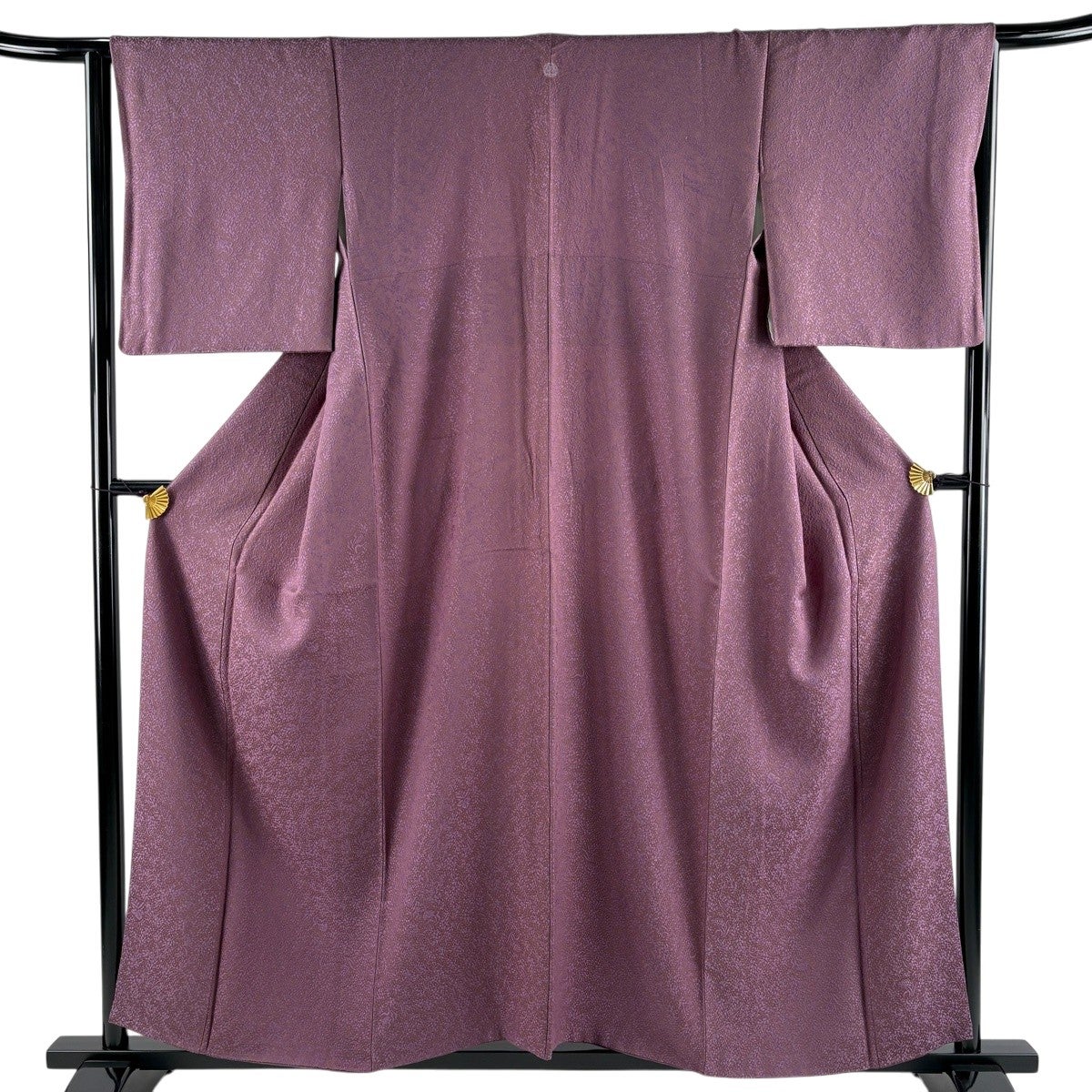 美品】 色無地 身丈157cm 裄丈65cm M 袷 地紋 ピンク 正絹 優品 一つ紋