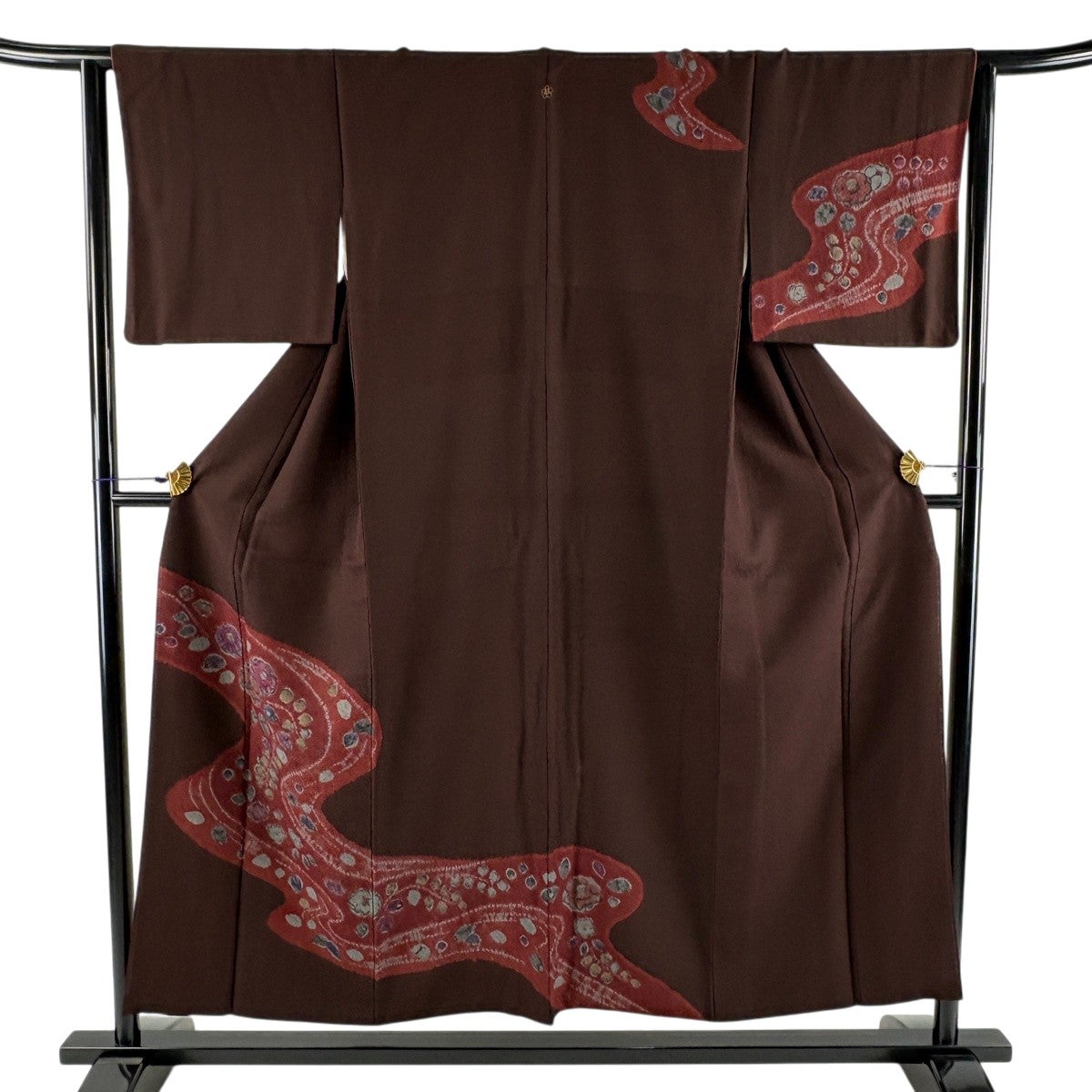 付下げ 身丈157cm 裄丈65cm M 袷 椿 灰桜 正絹 秀品｜中古・古着
