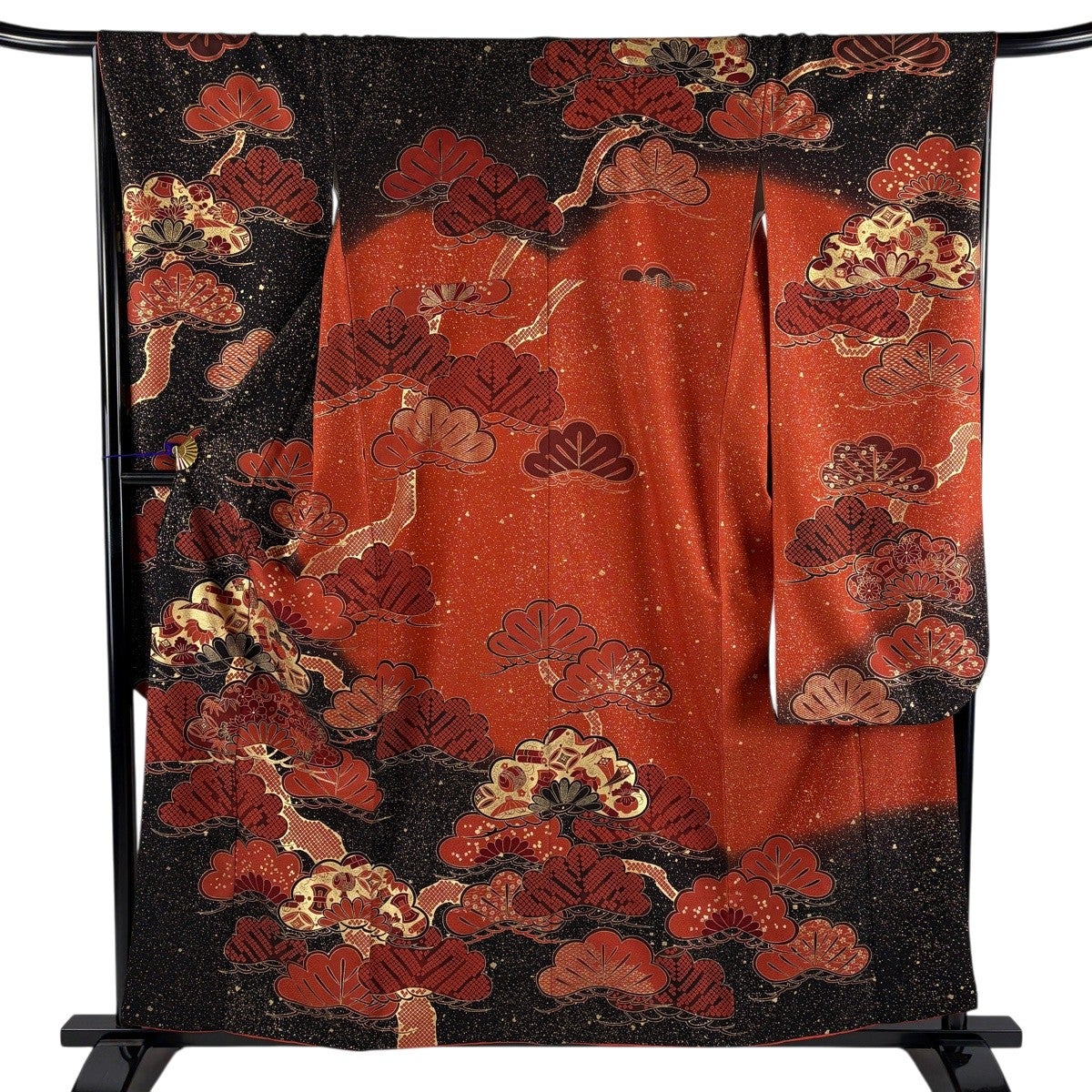 美品】 振袖 身丈159cm 裄丈66.5cm M 袷 笠松 宝尽くし 金彩 染め分け