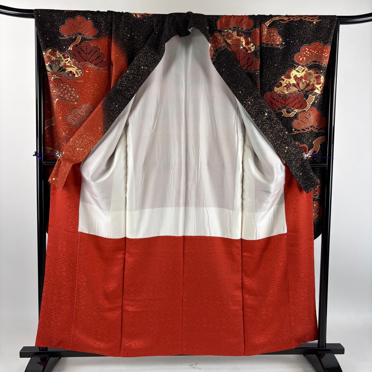 美品】 振袖 身丈159cm 裄丈66.5cm M 袷 笠松 宝尽くし 金彩 染め分け