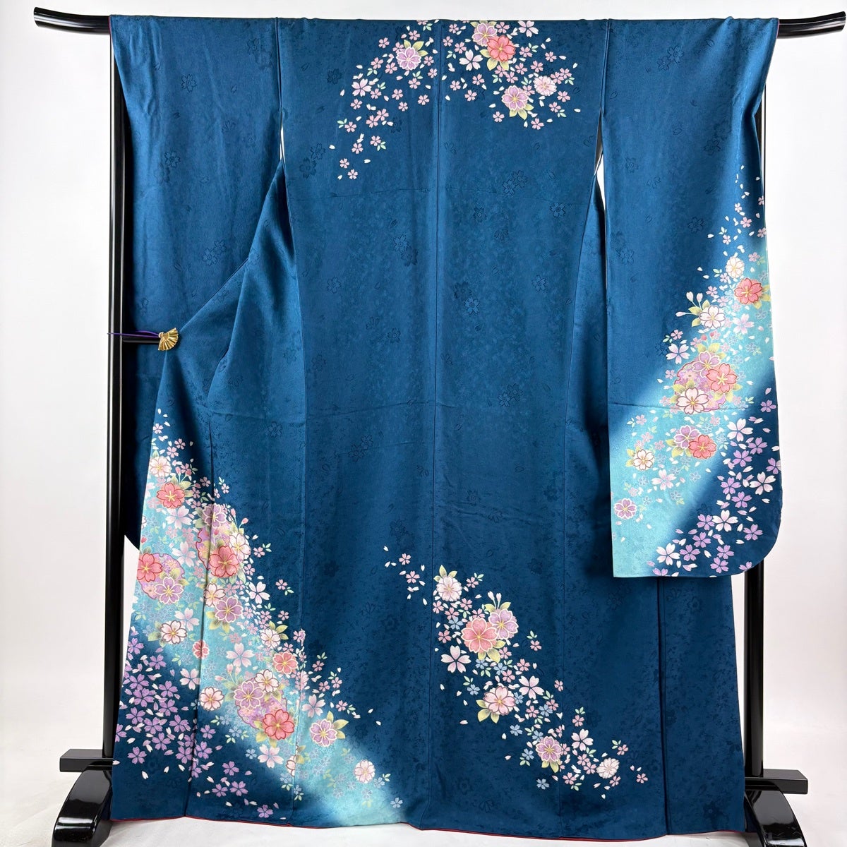 振袖 身丈168cm 裄丈68.5cm L 袷 袋帯フルセット 桜 雪輪 金彩 ぼかし