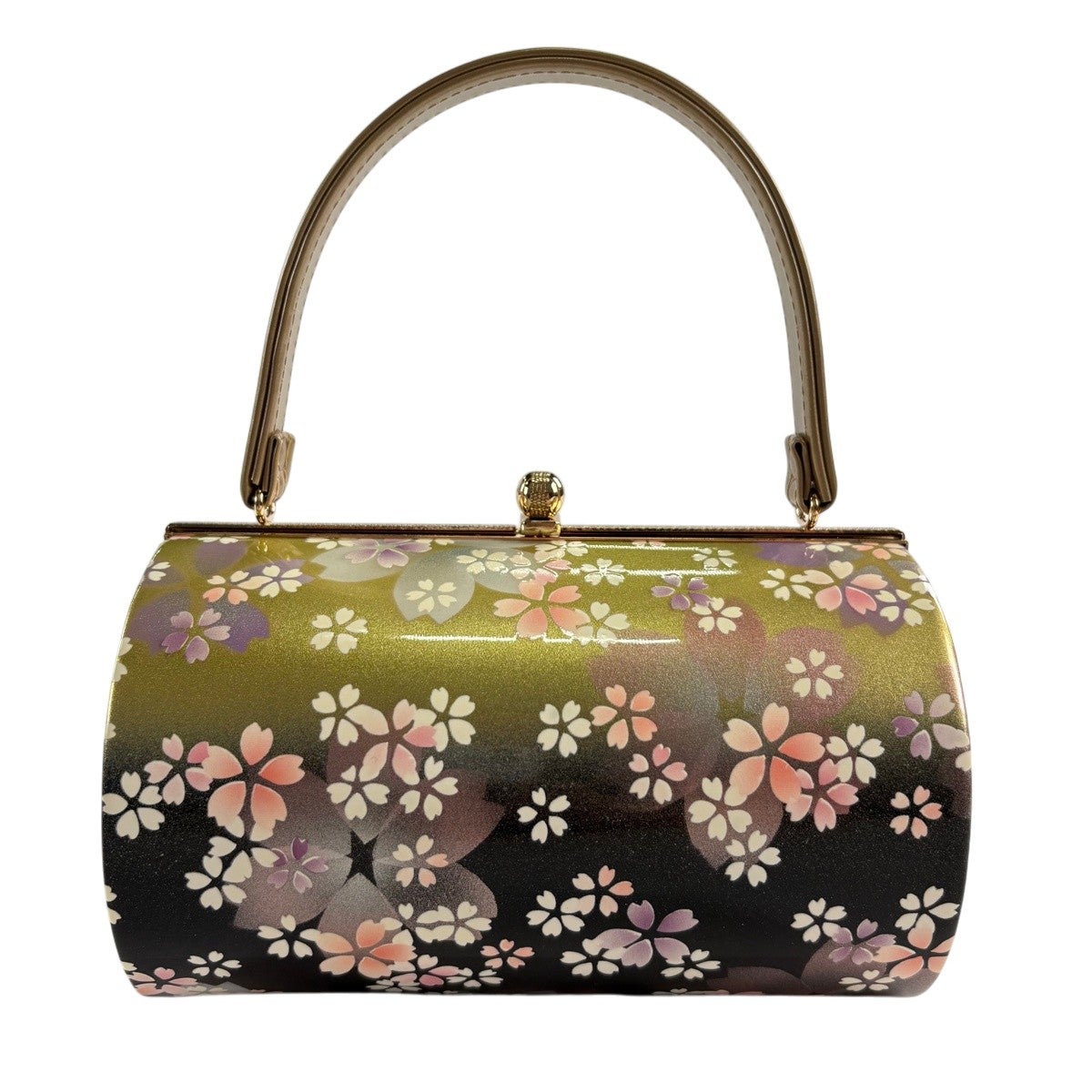 美品】和装バッグ 優品 フォーマル 桜 金銀彩 金色 エナメル 和装小物