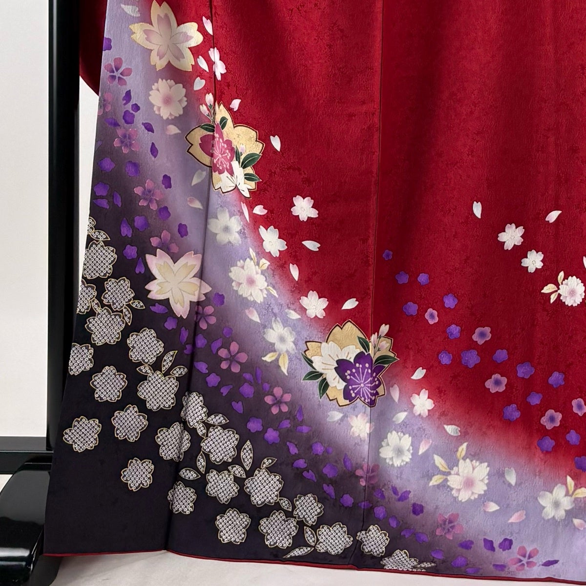 美品】 振袖 身丈170cm 裄丈68.5cm L 袷 袋帯フルセット 桜 桜の花びら