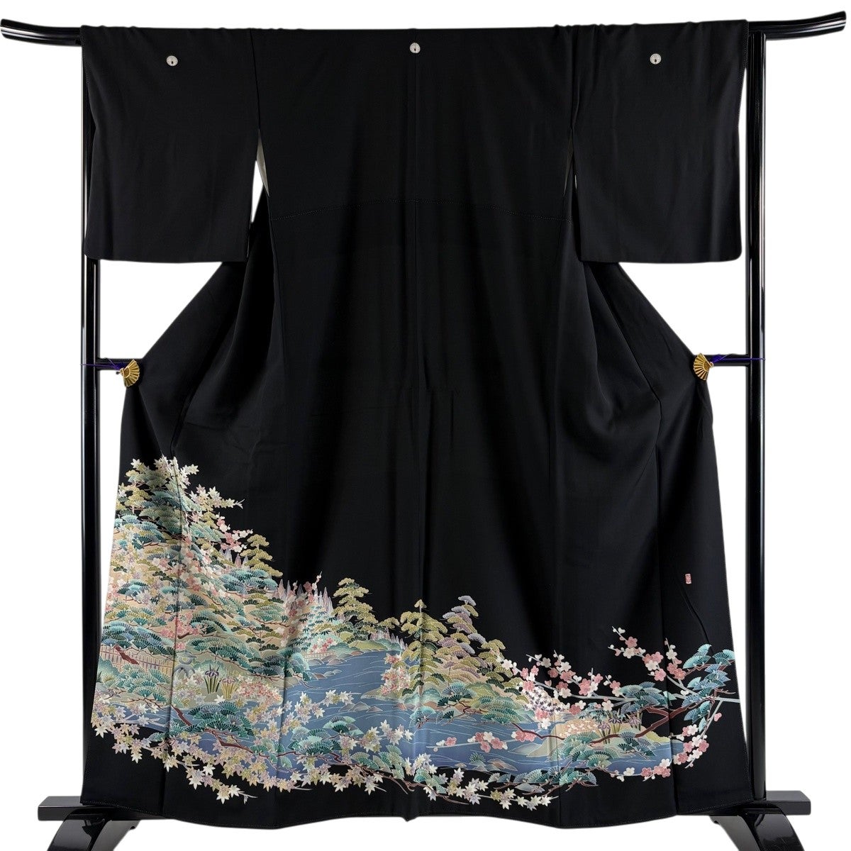 専用　未使用近い　美品　袷　正絹　作家　黒留袖　フルセット　身丈161 裄丈65 美品】 黒留袖 身丈164.5cm 裄丈67cm M 袷 小田美知代 加賀友禅 落款
