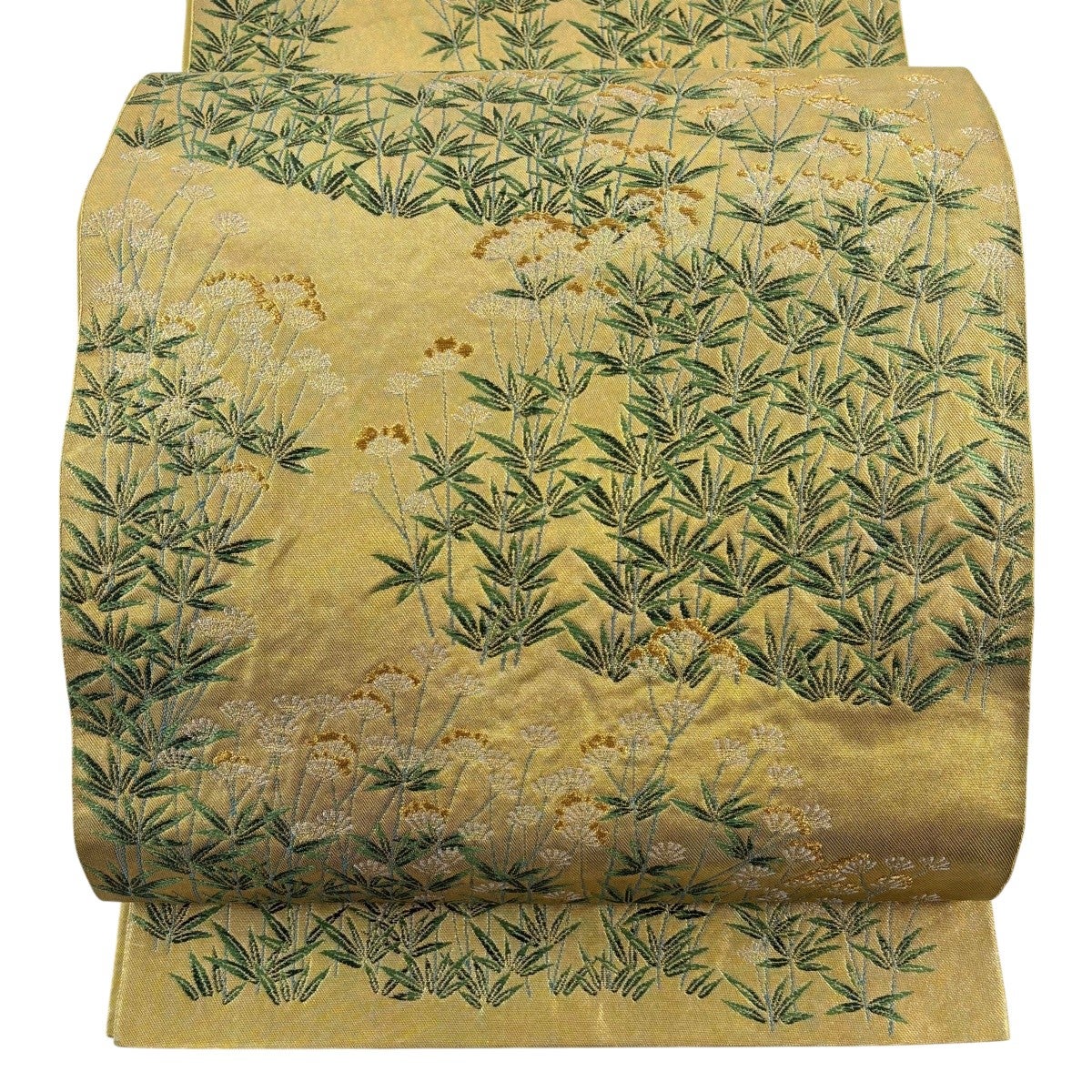 在庫一掃】 袋帯 名品 川島織物 落款あり 菊 亀甲花菱 金銀糸 箔