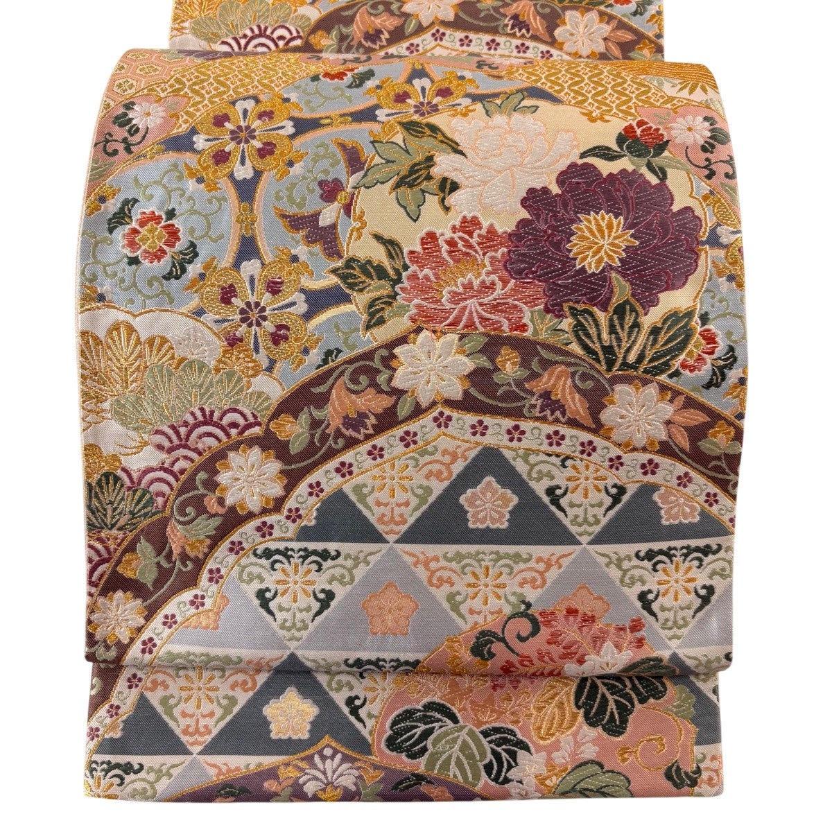 美品】 袋帯 秀品 華文 鳳凰 金彩 箔 金色 お太鼓柄 正絹｜中古・古着