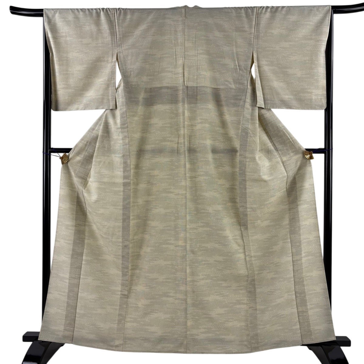 【美品】 塩沢紬 身丈161.5cm 裄丈65.5cm 正絹 名品 【中古】 美品】 紬 身丈157.5cm 裄丈64cm M 単衣 塩沢絣 証紙あり うさぎ 縦縞