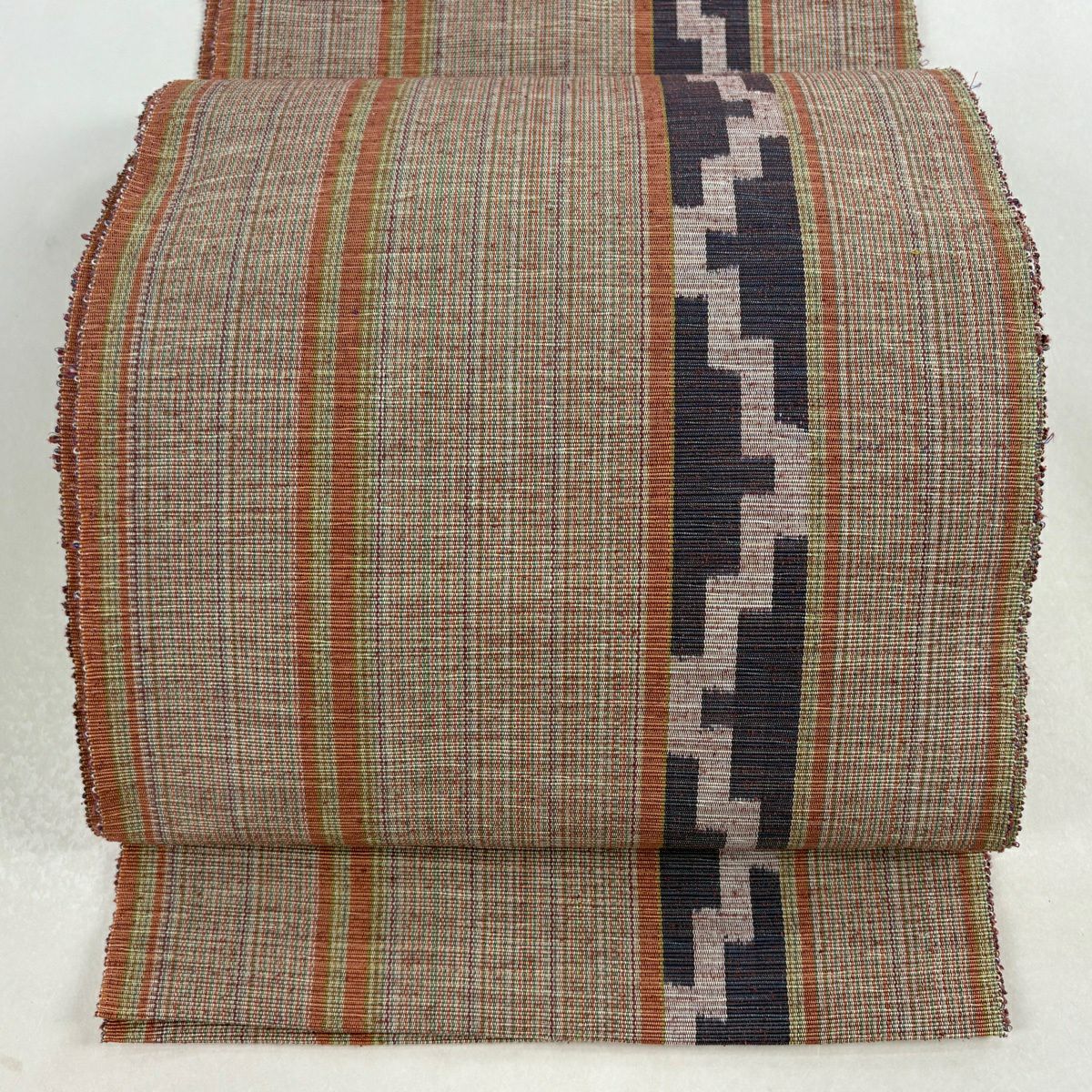 美品】 名古屋帯 逸品 証紙あり 琉球かすり 八寸名古屋帯 トンネル