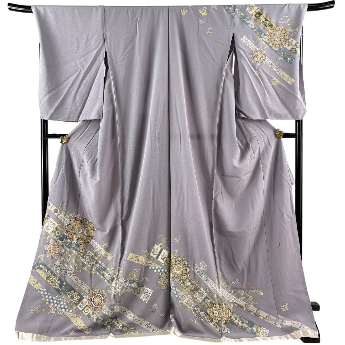 訪問着 身丈178cm 裄丈71cm 未仕立て 仮絵羽 岡部修治 落款あり 華文