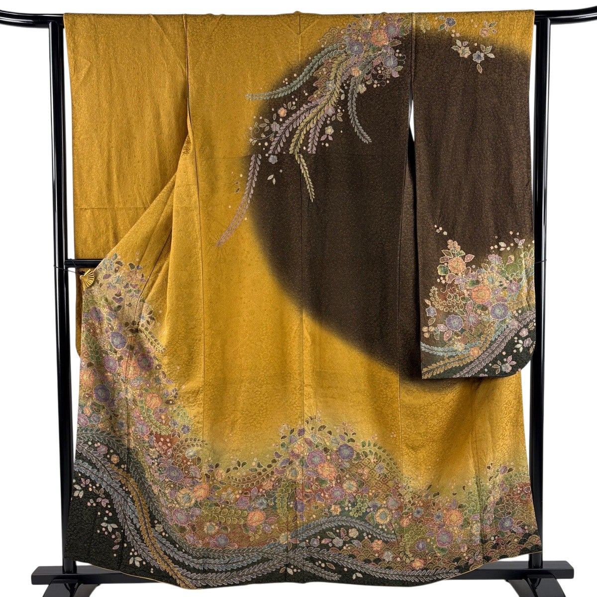 美品】 振袖 身丈158.5cm 裄丈63cm S 袷 やまと 辻が花 金彩 金通し