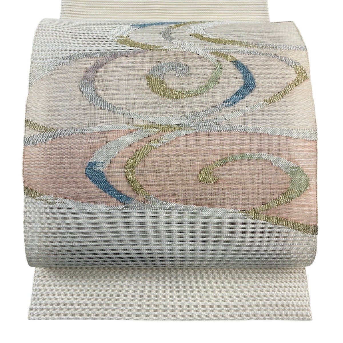 名古屋帯 優品 夏帯 絽 八寸名古屋帯 紫陽花 金銀糸 灰紫 正絹｜中古