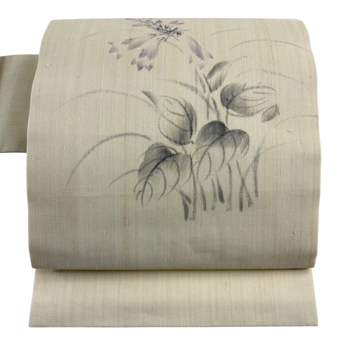 紬　夏帯　名古屋帯　美品 30%OFF 【美品】 開き名古屋帯 名品 夏帯 夏紬地 魚 水面 薄茶色 正絹