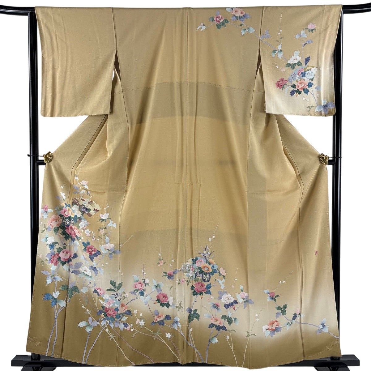 美品】 訪問着 身丈154cm 裄丈65cm M 袷 鈴乃屋 辻が花 金彩 染め分け