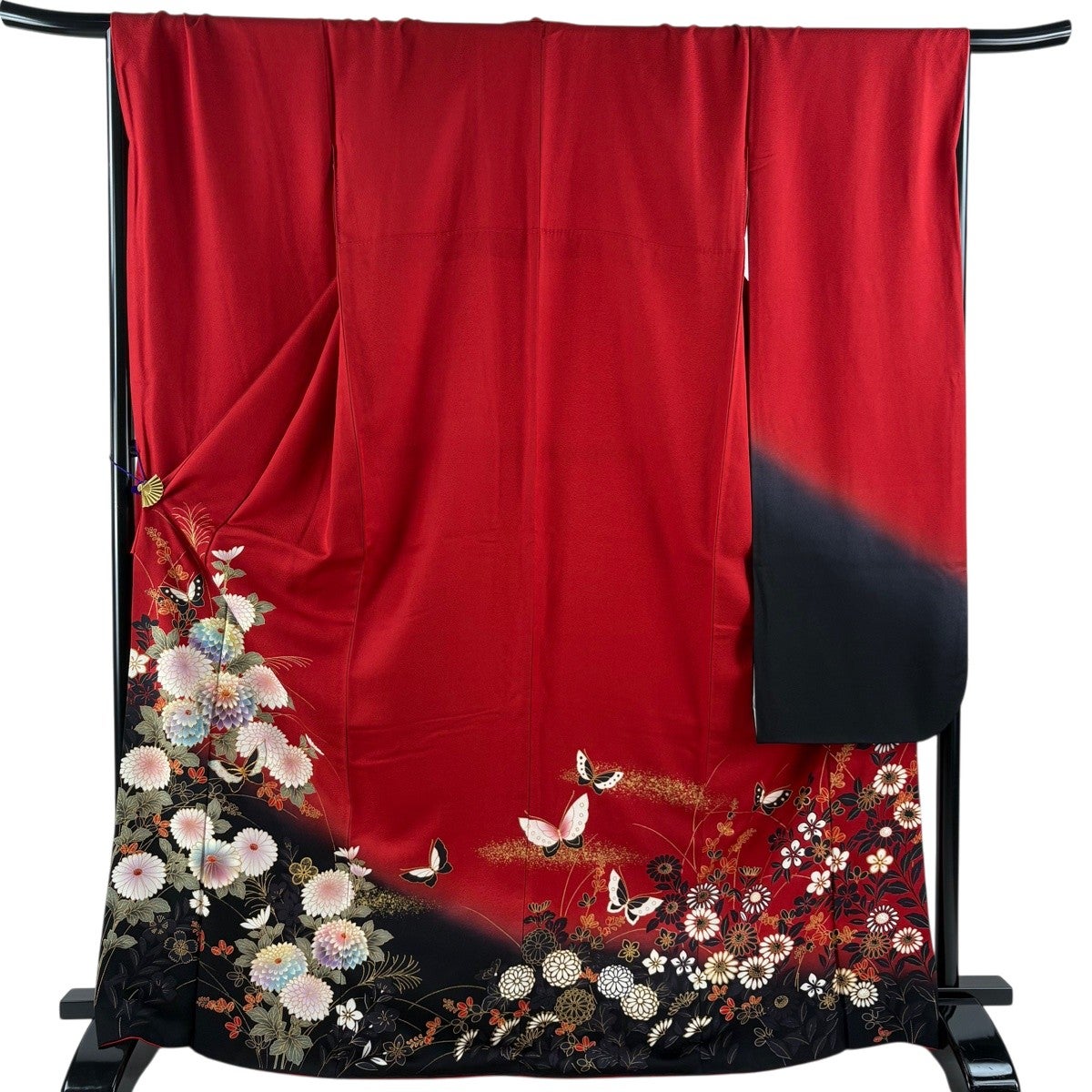 振袖 身丈157cm 裄丈64cm 正絹 美品 逸品 【中古】 美品】 振袖 身丈172cm 裄丈71.5cm L 袷 桜 波 金糸 金彩 青紫 正絹