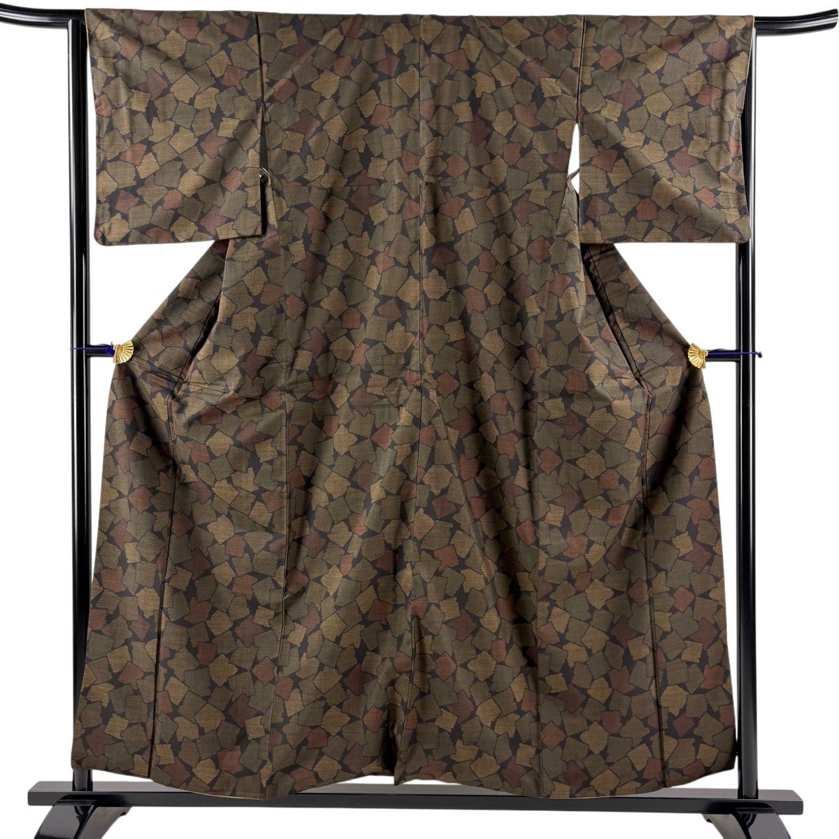 紬 身丈156.5cm 裄丈67cm M 袷 縦縞 濃紺 正絹 秀品｜中古・古着