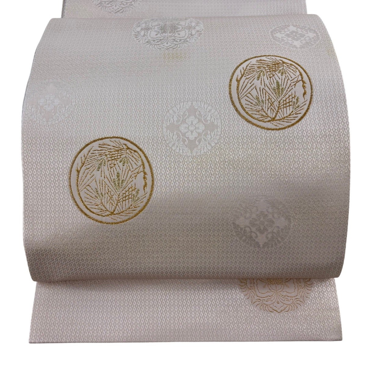 袋帯 秀品 若松 華文 金糸 箔 薄小豆 お太鼓柄 正絹｜中古・古着