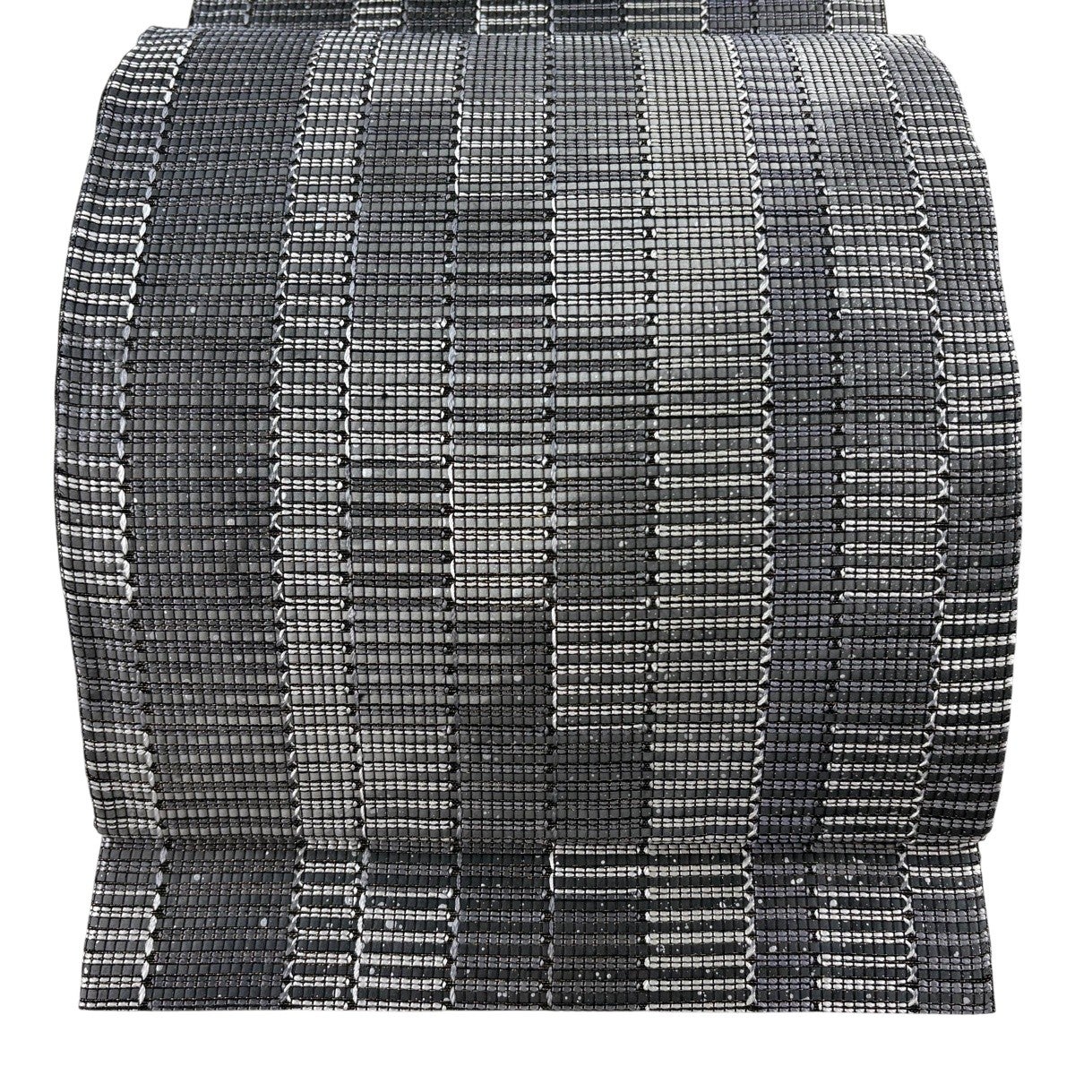 美品】 袋帯 秀品 縞 金糸 ぼかし 黒灰 六通 正絹｜中古・古着