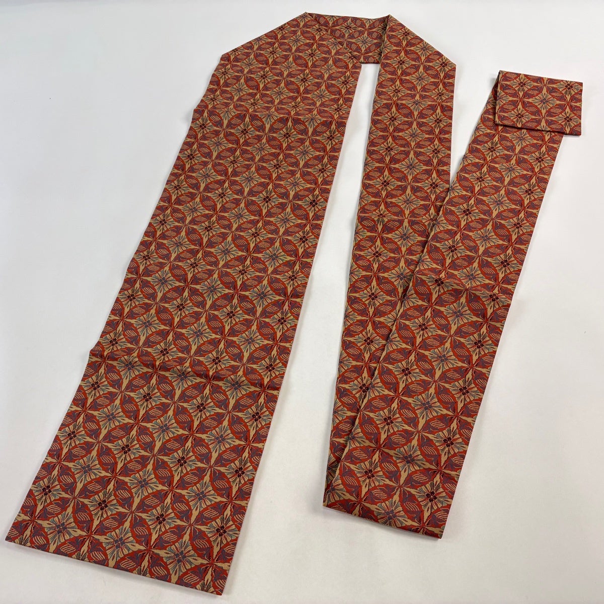 美品】 名古屋帯 優品 七宝 花鳥 茜色 正絹｜中古・古着・リサイクル