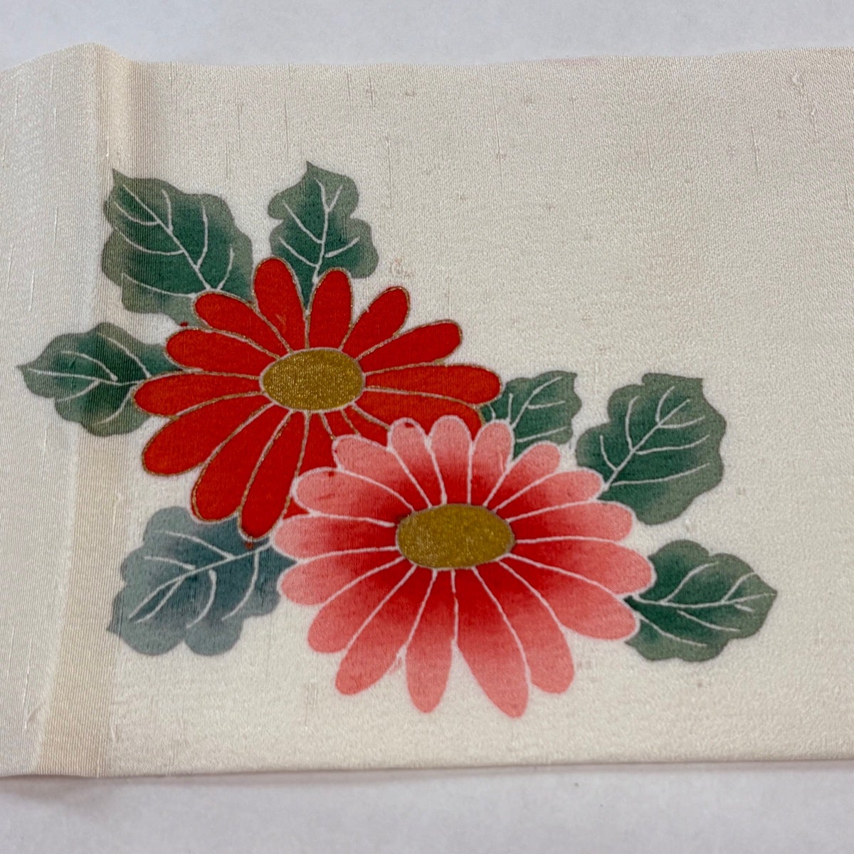 名古屋帯 優品 菊 短冊 金彩 クリーム 正絹｜中古・古着・リサイクル