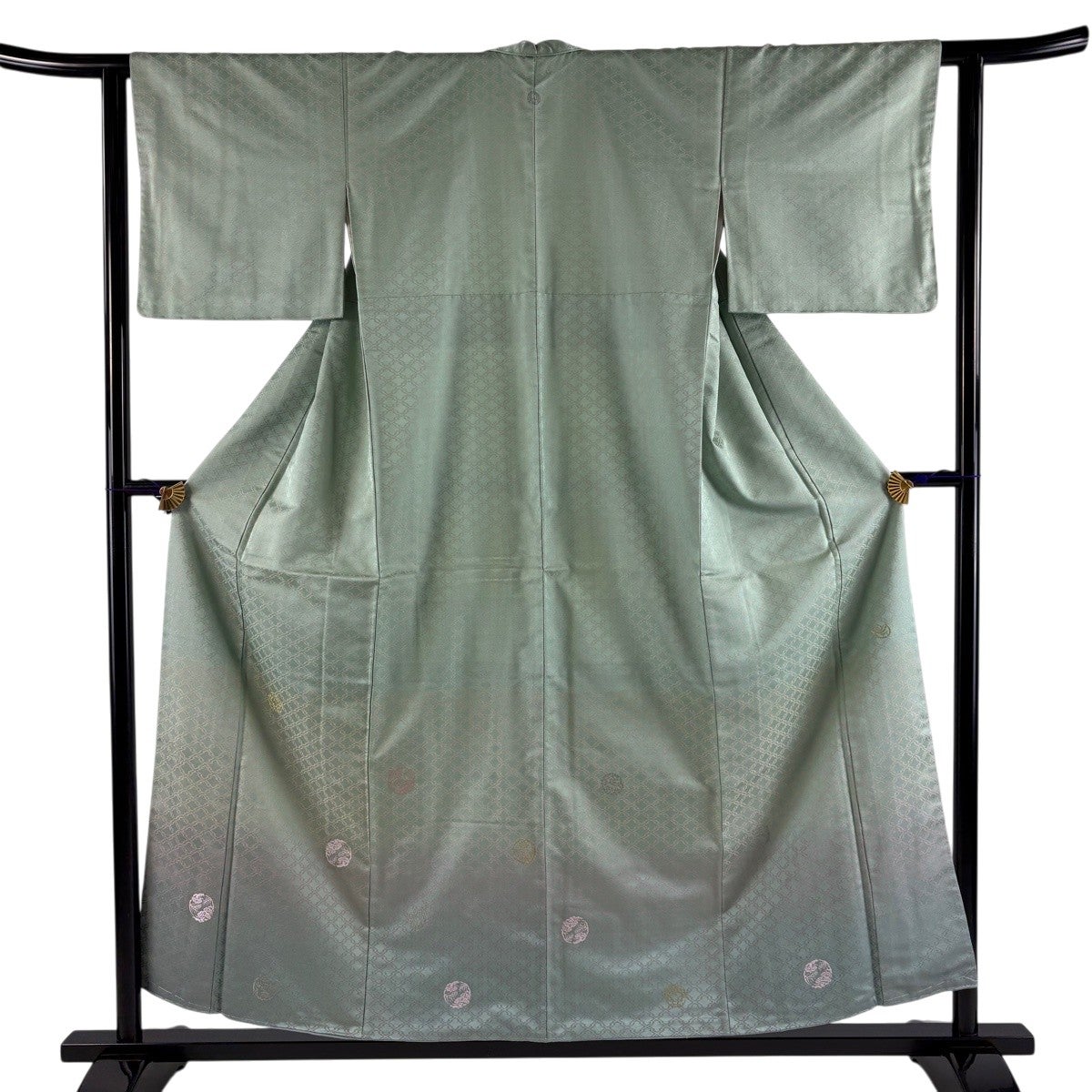 付下げ 身丈155cm 裄丈61.5cm S 袷 松竹梅 松川菱 金糸 ぼかし 薄緑