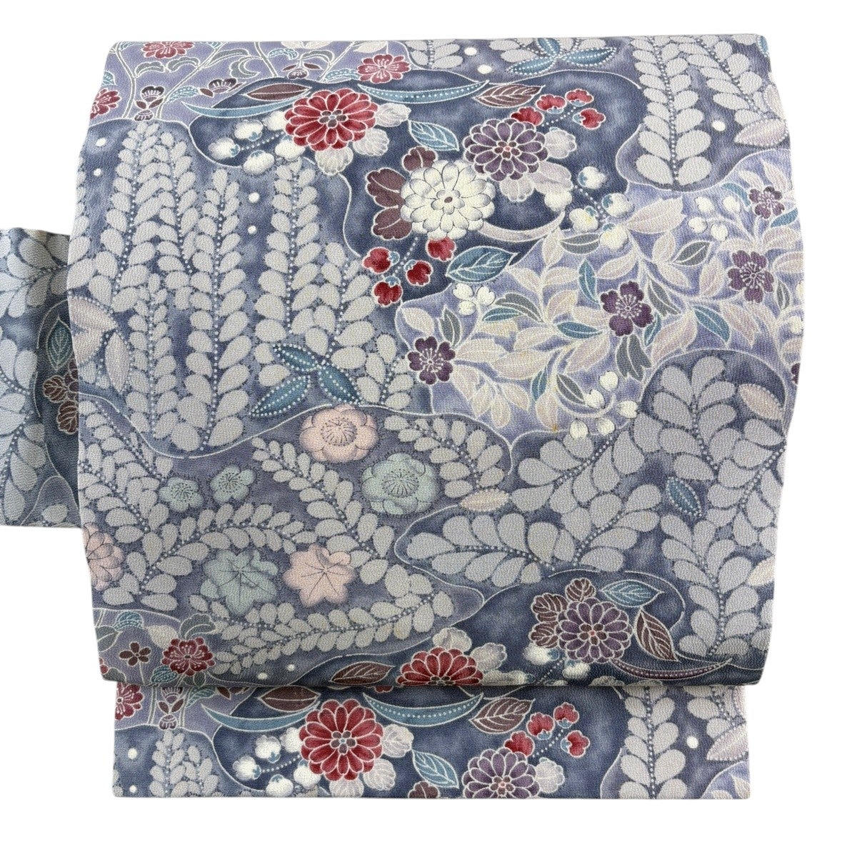 名古屋帯 秀品 桜 藤 灰紫 正絹｜中古・古着・リサイクル着物通販