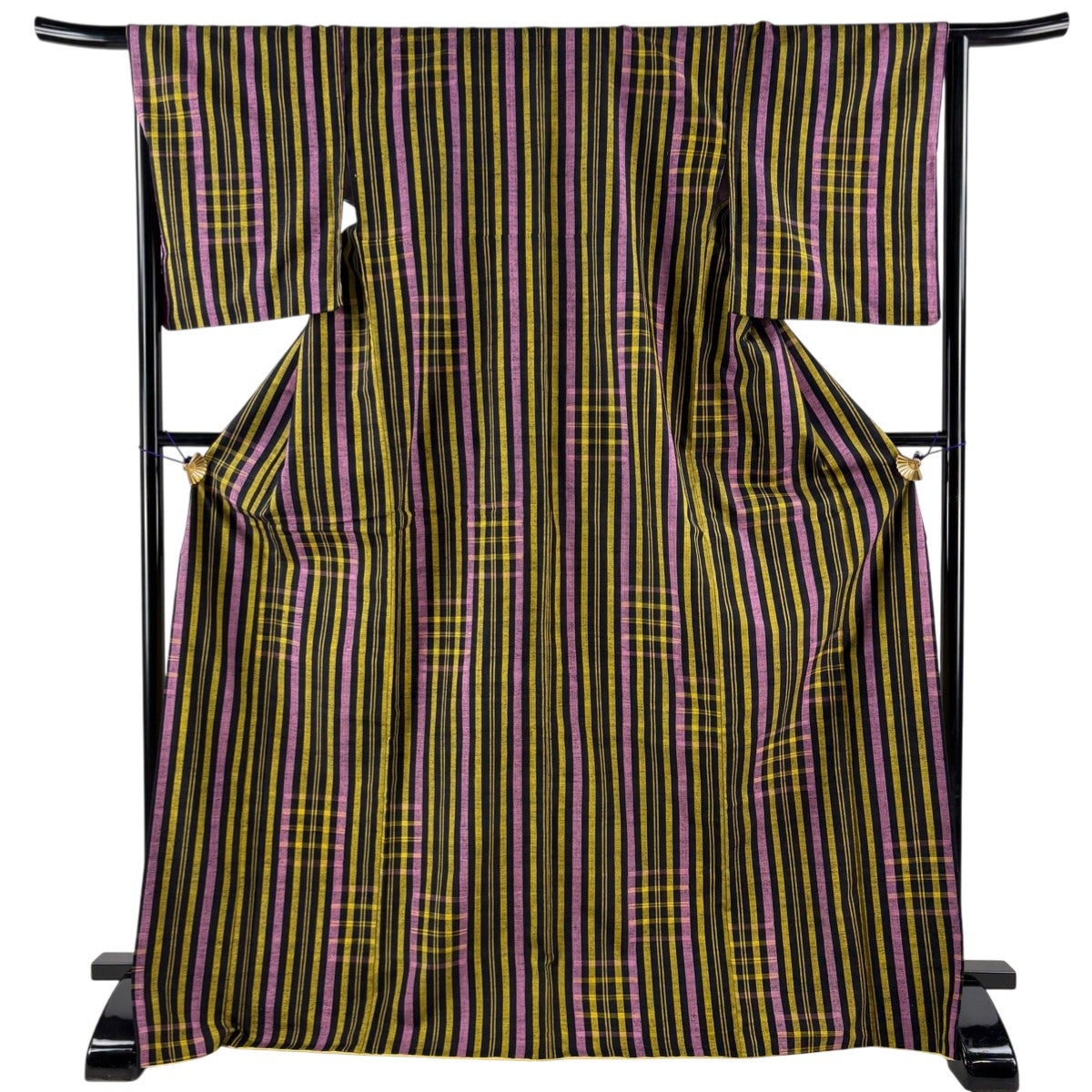 美品】 紬 身丈153.5cm 裄丈62cm S 袷 菊 茶色 正絹 秀品｜中古・古着