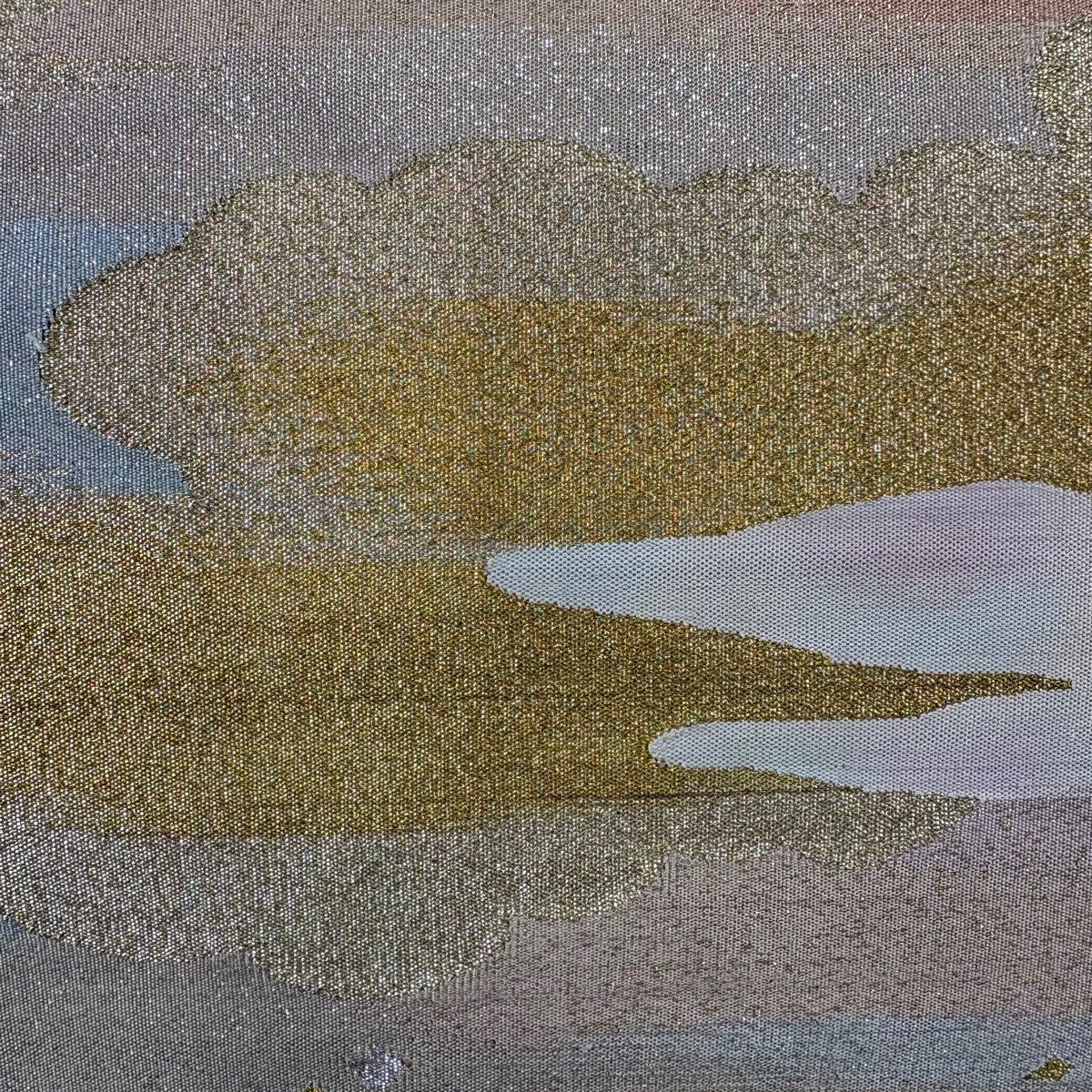 袋帯 秀品 雲文 霞 金銀糸 茶色 お太鼓柄 正絹｜中古・古着