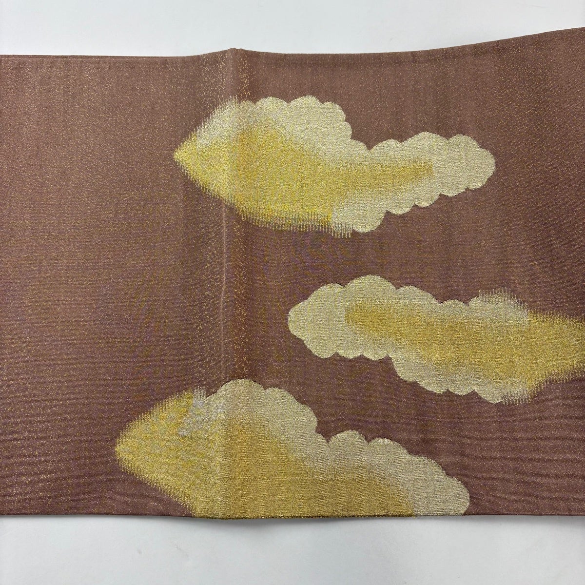 袋帯 秀品 雲文 霞 金銀糸 茶色 お太鼓柄 正絹｜中古・古着